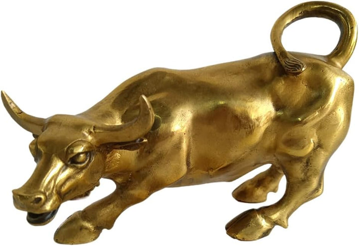 WANLIAN Wall Street Bull Statue Bronze Bull Skulptur Home Decoration Repräsentiert Leben Glück Feng