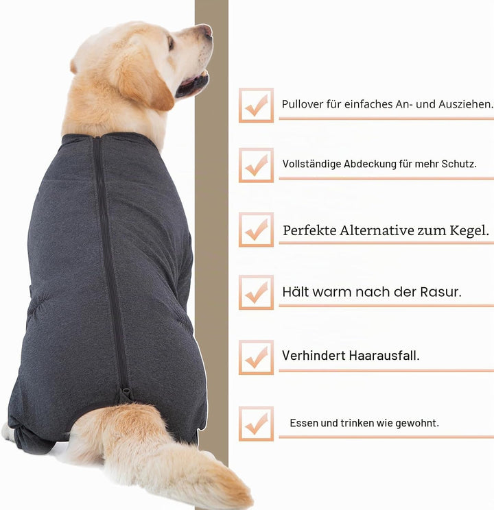 Yeapeeto Einteiler für Hunde, zur Erholung, für grosse und mittelgrosse Hunde, Schlafanzug, Ganzkörp