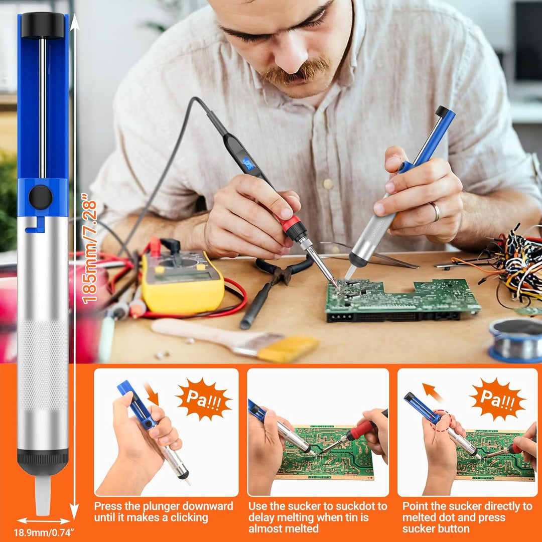 Lötkolben-Set, Preciva 80 W 220 V, Lötset, einstellbare Temperatur 220 ℃ ~ 500 ℃, 5 Stück, Lötspitze