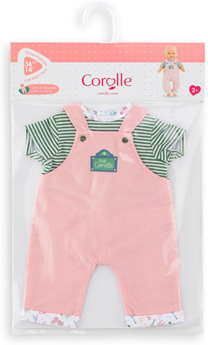 Corolle Mon Grand Poupon Shirt und Latzhose, Paris, für alle 36cm Babypuppen, ab 2 Jahren