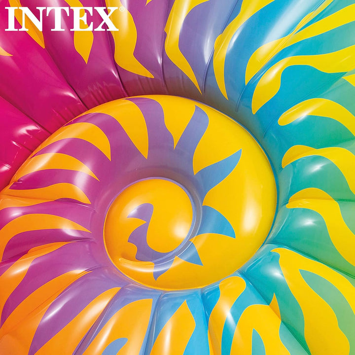 Intex 58791EU - Aufblasbare Luftmatratze Muschel, Vinyl, Mehrfarbig, 157x127x25 cm