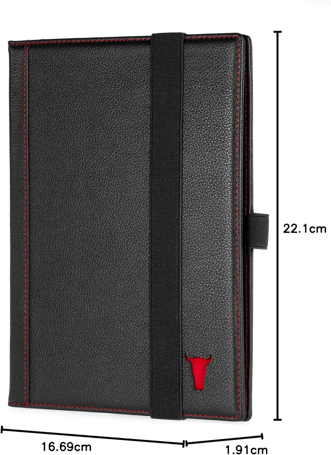TORRO Echtleder Hardback Notizbuch [Nachfüllbar] [Stiftschlaufe] [Gummiband] [Liniertes Papier] (A5