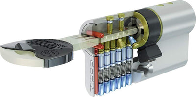 Tesa Assa Abloy Zylinder TX853070N TX80 TESA Doppelprofil Euro 30x70, Nocken R15, Finish.5 Schlüssel