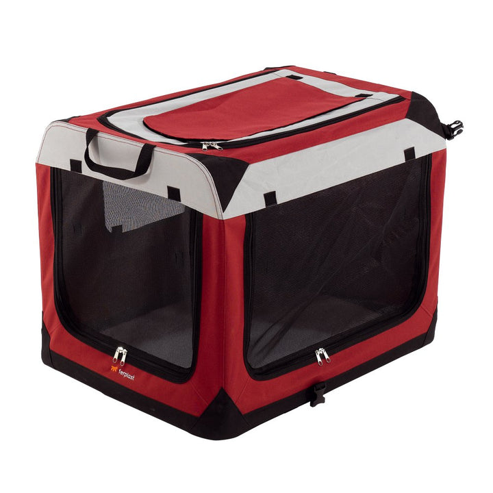 Ferplast Hunde Transportbox, Faltbare Hundehütte, wasserabweisend, tragbar, transportabel, Metallrah