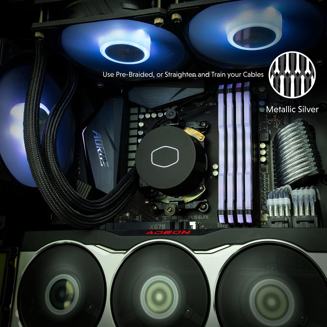 LINKUP - 50cm PSU Kabelverlängerung Ummantelt GPU Nach Mass PC Stromversorgung mit Kamm-Kit┃1x 24 P