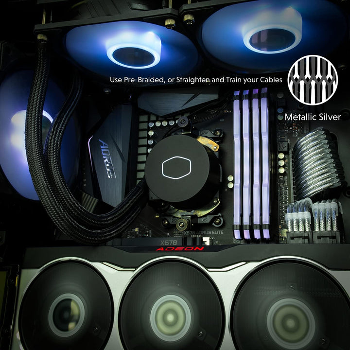 LINKUP - 50cm PSU Kabelverlängerung Ummantelt GPU Nach Mass PC Stromversorgung mit Kamm-Kit┃1x 24 P