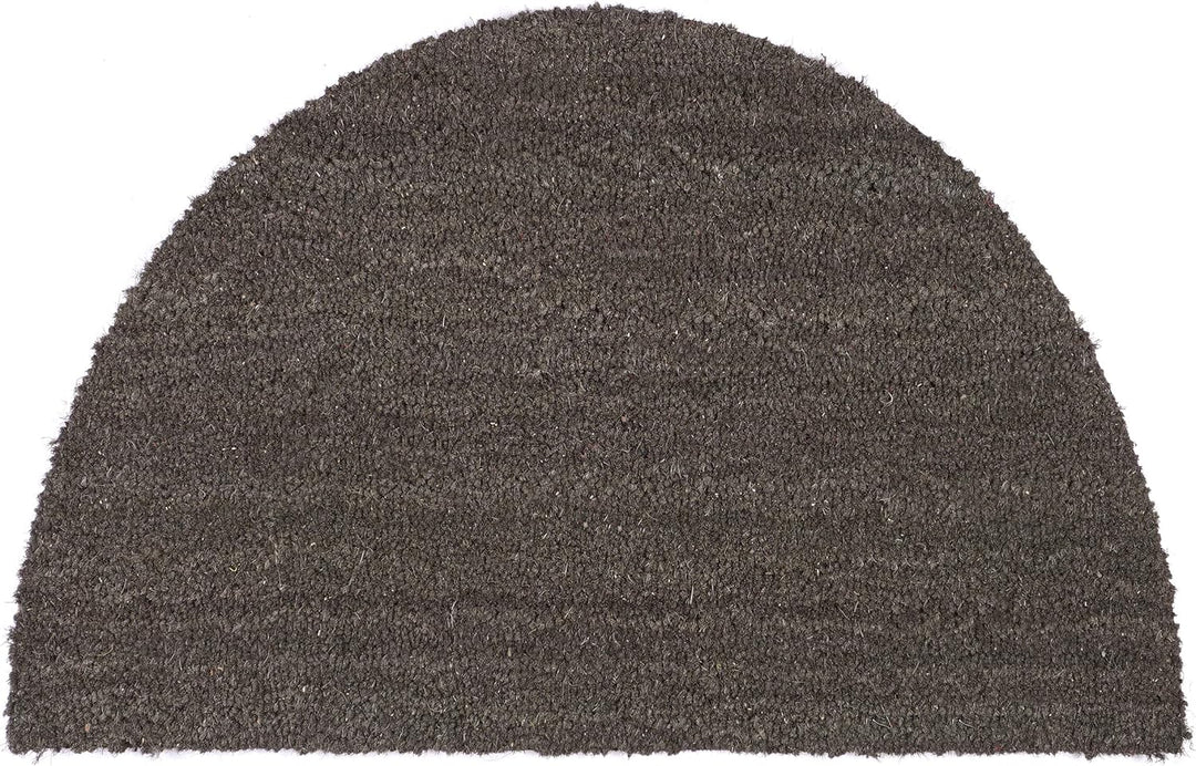 Carpido rutschfeste Kokosmatte - 60 x 90 cm Halbrund Grau - Nachhaltige Naturfaser für den überdacht
