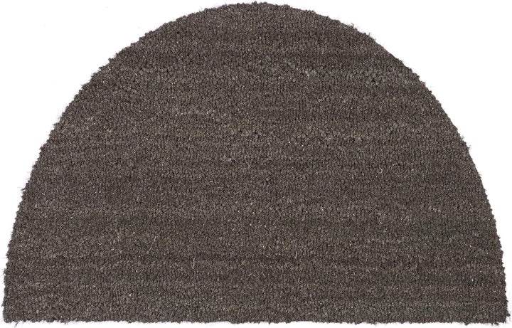 Carpido rutschfeste Kokosmatte - 60 x 90 cm Halbrund Grau - Nachhaltige Naturfaser für den überdacht