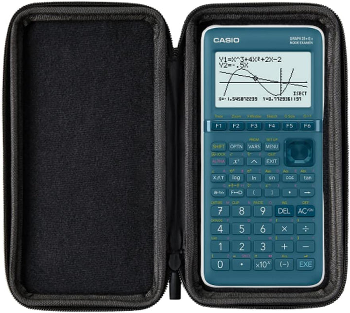 CALCUSO Sparpaket: Casio Graph 25+EII Grafikrechner + WYNGS Schutztasche blau + Erweiterte Garantie
