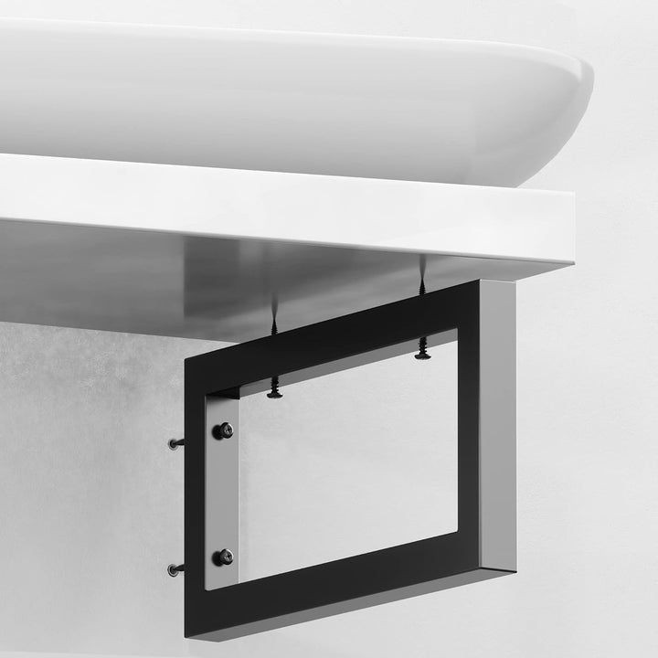 2x sossai® Stahl Waschtischkonsole 50 cm, schwarzmatt für Waschbecken Waschtisch, 50 cm