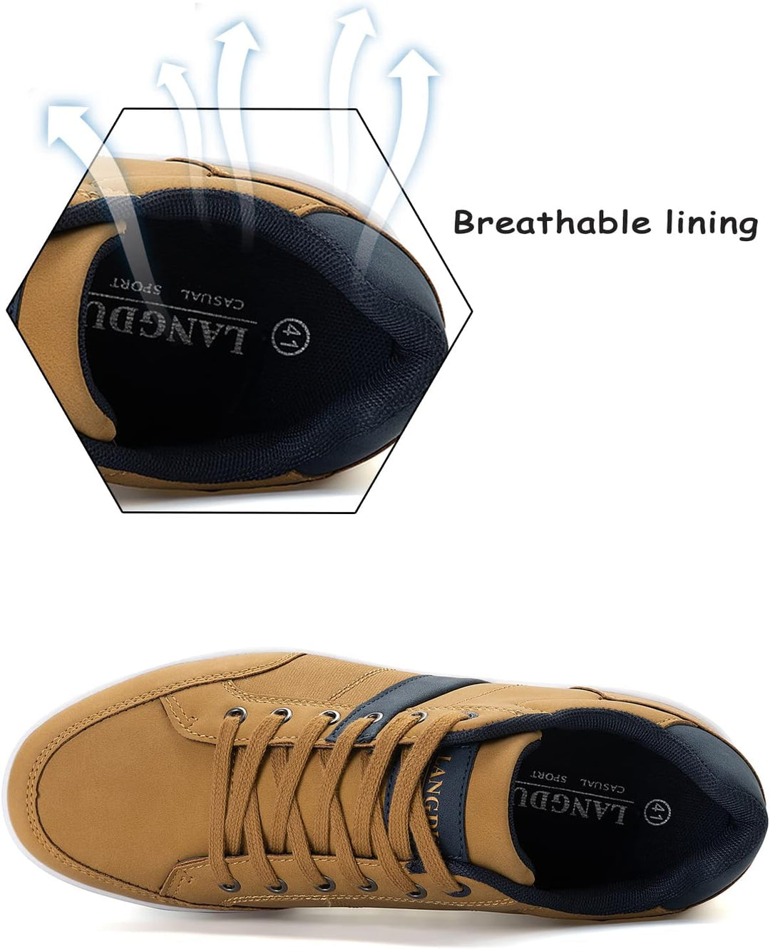 LANGDU Freizeitschuhe Herren Sneaker Walkingschuhe Leichtgewicht Atmungsaktive Sportschuhe Sneakers