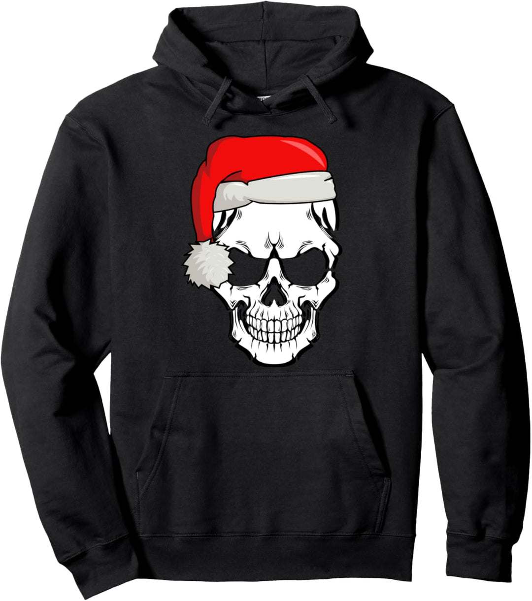Weihnachten Skelett Totenkopf mit Weihnachtsmütze Pullover Hoodie