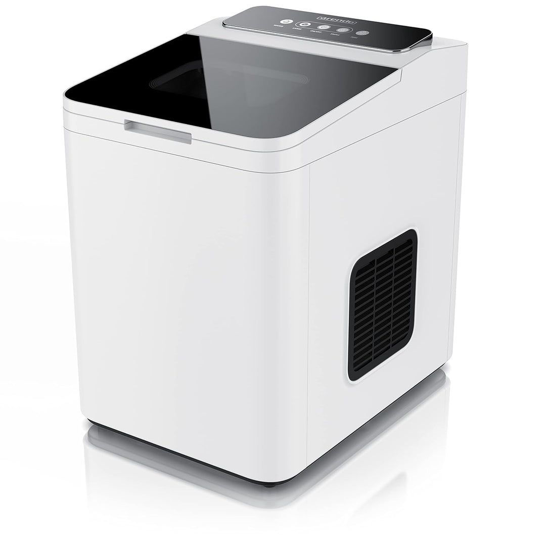 Arendo - Eiswürfelmaschine Edelstahl – Eiswürfelbehälter 1,4 Liter - 2 Eiswürfelgrössen S und L - mi