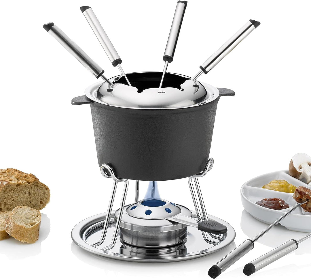 kela Fondue-Set Comore Gusseisen schwarz 19,5cm 20cmØ, 20x20x19,5