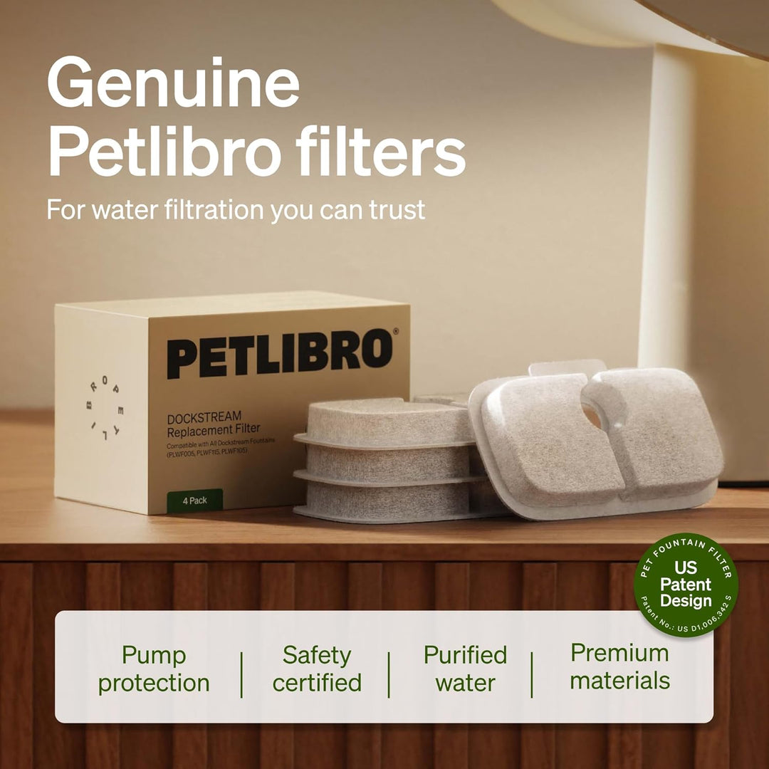 PETLIBRO Cat Fountain Filter Pack of 8 for Dockstream Drinking Fountain for Cats Weiss 8 Filters, We