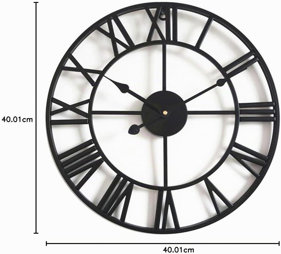 Taodyans Vintage Wanduhr Ohne Tickgeräusche Grosse Römische Ziffern 40cm Wanduhr Metall Skelett Uhr