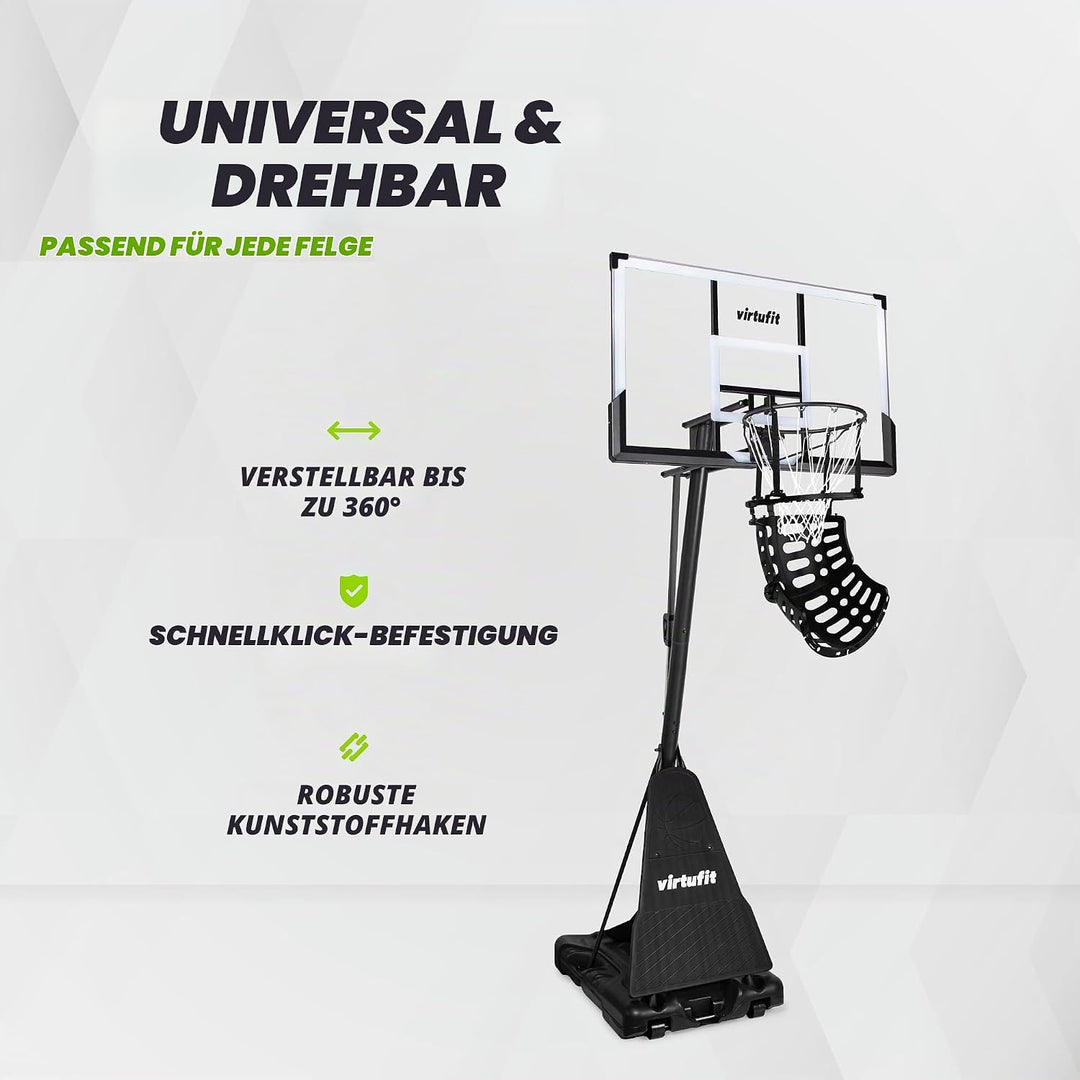 VirtuFit Basketball Return System – Basketball Rückholnetz &amp; Rebound Trainer für Indoor &amp; Outdoor Tr