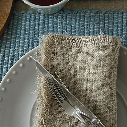 LinenMe, Naturleinen, 48,3 x 48,3 cm, Rustikale Servietten, 48 x 48 cm, naturfarben, 4 Stück, Leinen