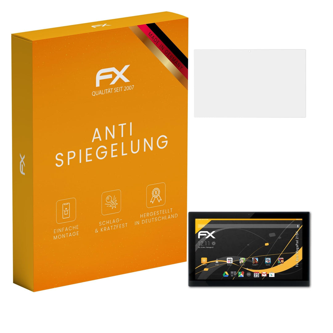 atFoliX Panzerfolie kompatibel mit Xoro MegaPad 2154 Schutzfolie, entspiegelnde und stossdämpfende F