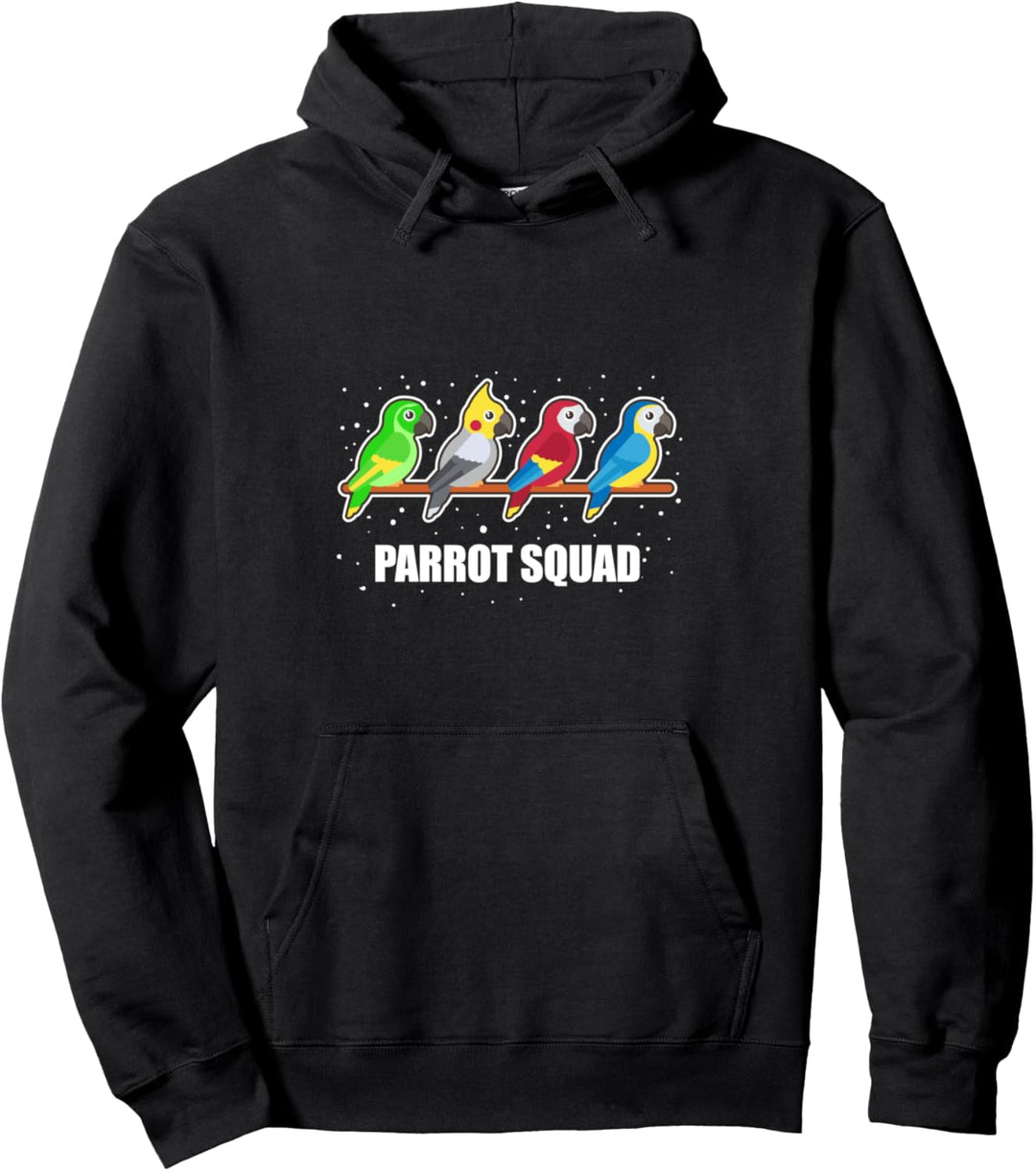 Niedlicher Vogel Papagei Squad Wellensittich Ironischer Pullover Hoodie