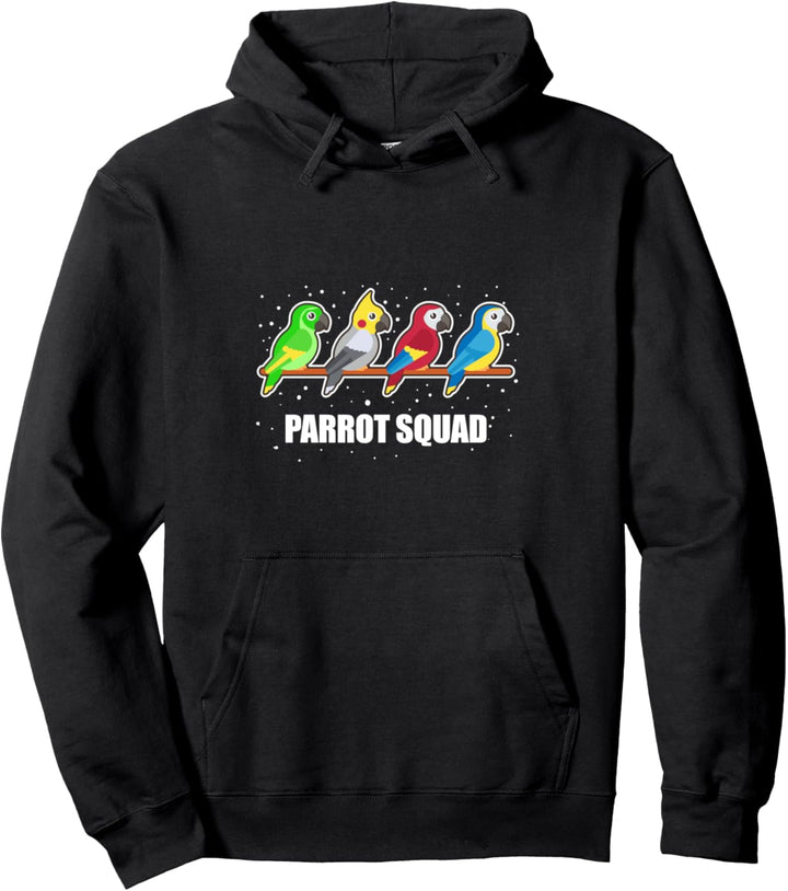 Niedlicher Vogel Papagei Squad Wellensittich Ironischer Pullover Hoodie