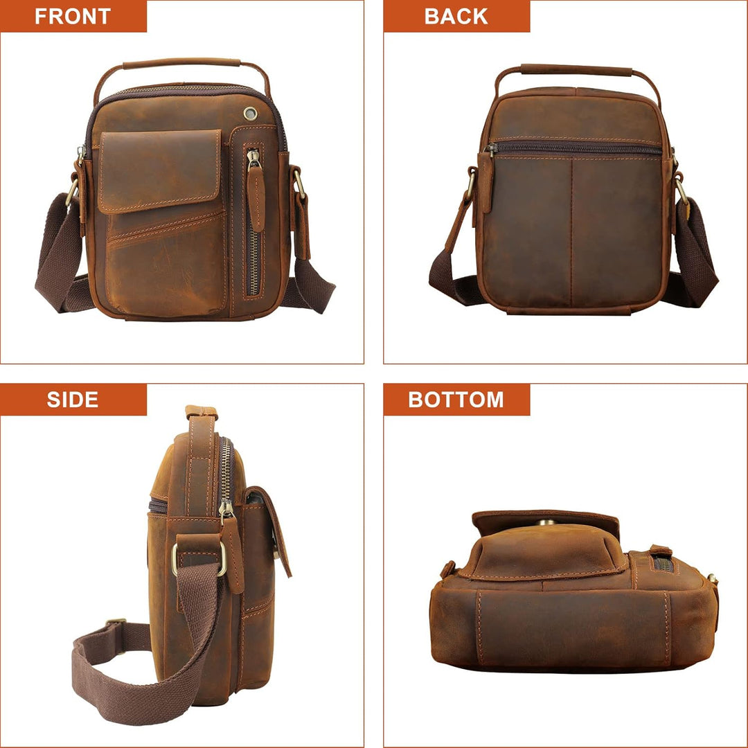 BAIGIO Umhängetasche Herren Leder Schultertasche Vintage Crossbody Bag Messenger Herrentasche zum Um