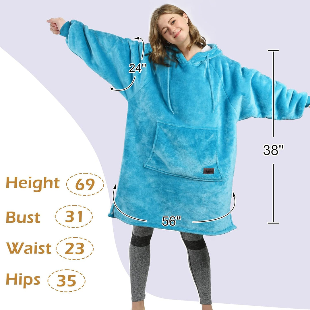 Catalonia Classy Sherpa Kapuzendecke Kuschelig Hoodie Decke, Flauschig Warmer Pullidecke Lange Kapuz