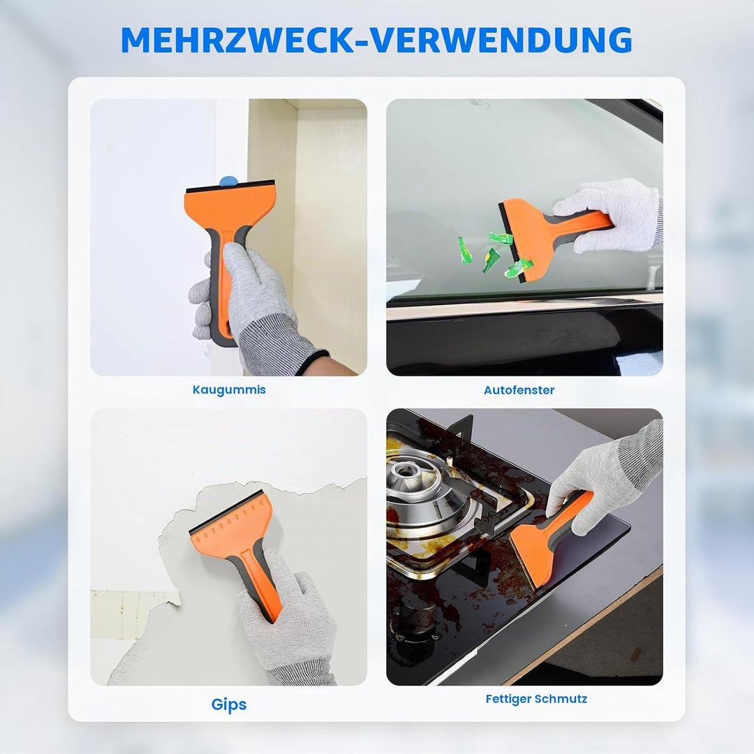 EHDIS Kunststoff Schaber Kit - 2 Schaber mit Grosser Griff und 20 Kunststoff klingen(4inch), Kunstst