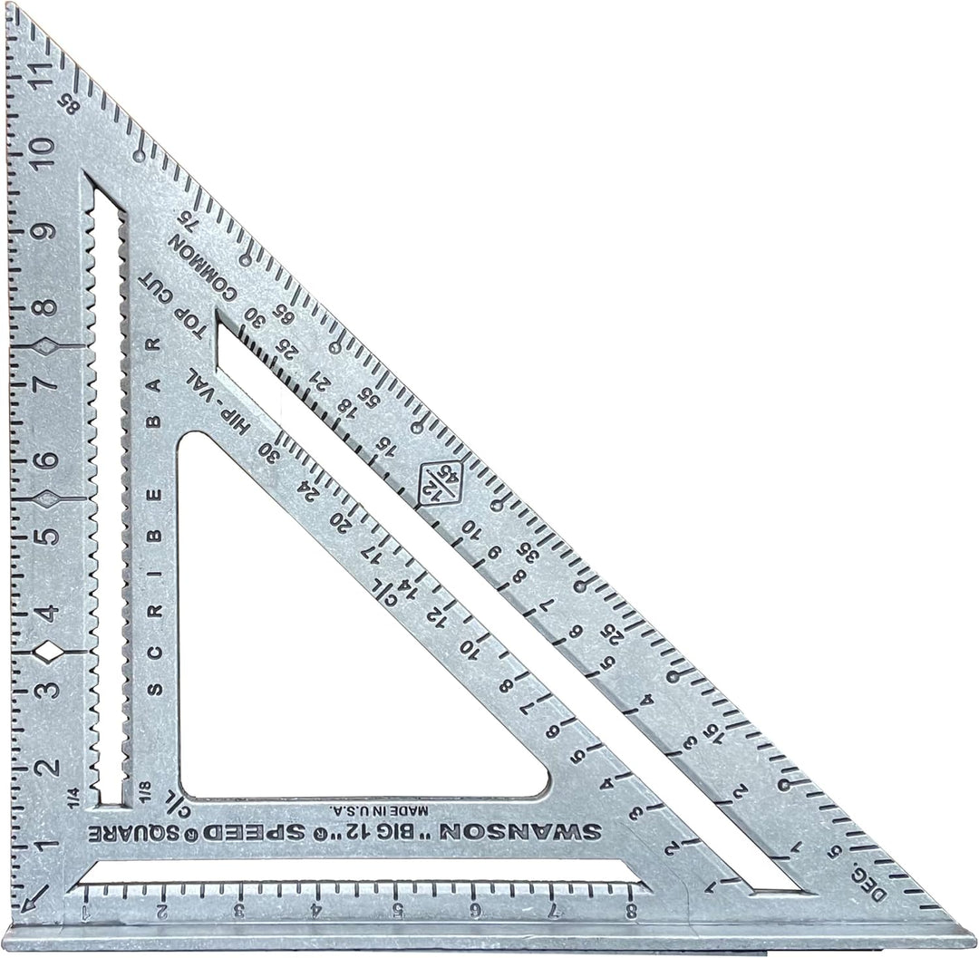 Swanson Tool S0101 7-Zoll Speed Square, 12" (inches) w/Layout Bar, Einfarbig, 1
