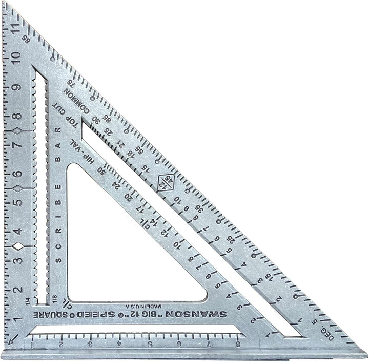 Swanson Tool S0101 7-Zoll Speed Square, 12" (inches) w/Layout Bar, Einfarbig, 1