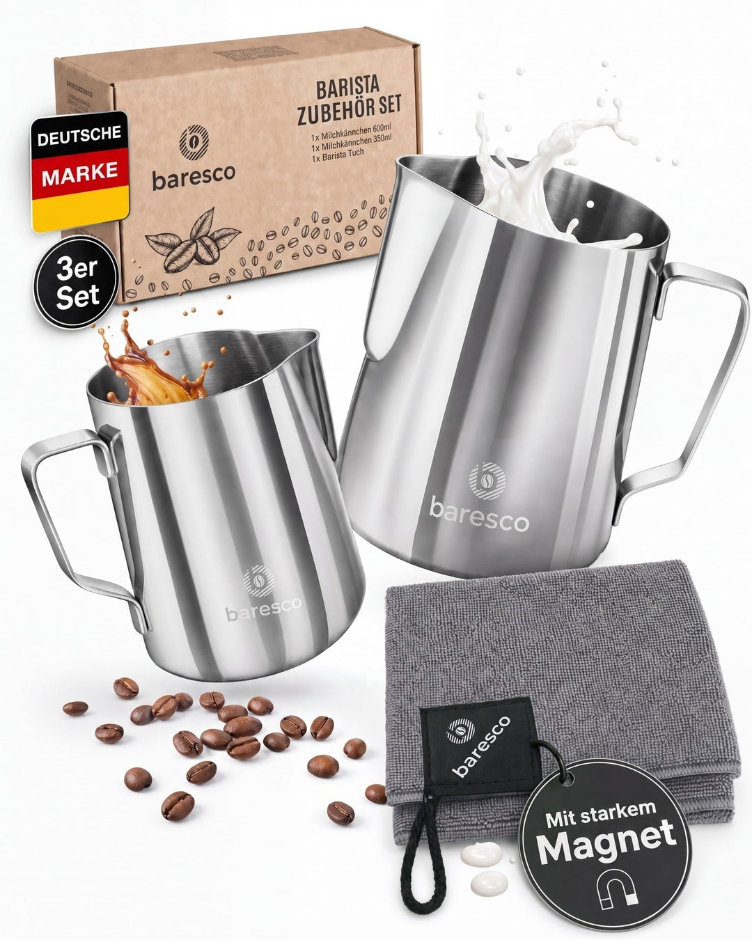 Barista Starter Set – 2 Milchkännchen (300 &amp; 500 ml)
