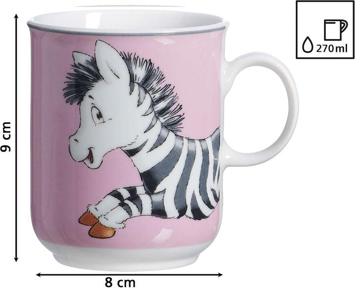 Flirt by R&B Kindergeschirr Happy Zoo Zebra, rosa, 3-teilig (1 Set)