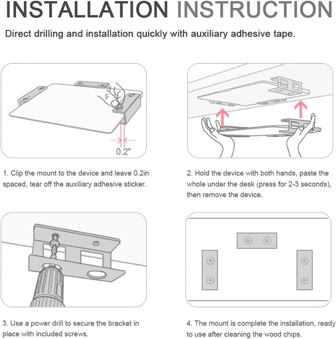 Laptop-Halterung unter dem Schreibtisch, Gerätehalter aus Aluminiumlegierung mit kratzfestem Silikon