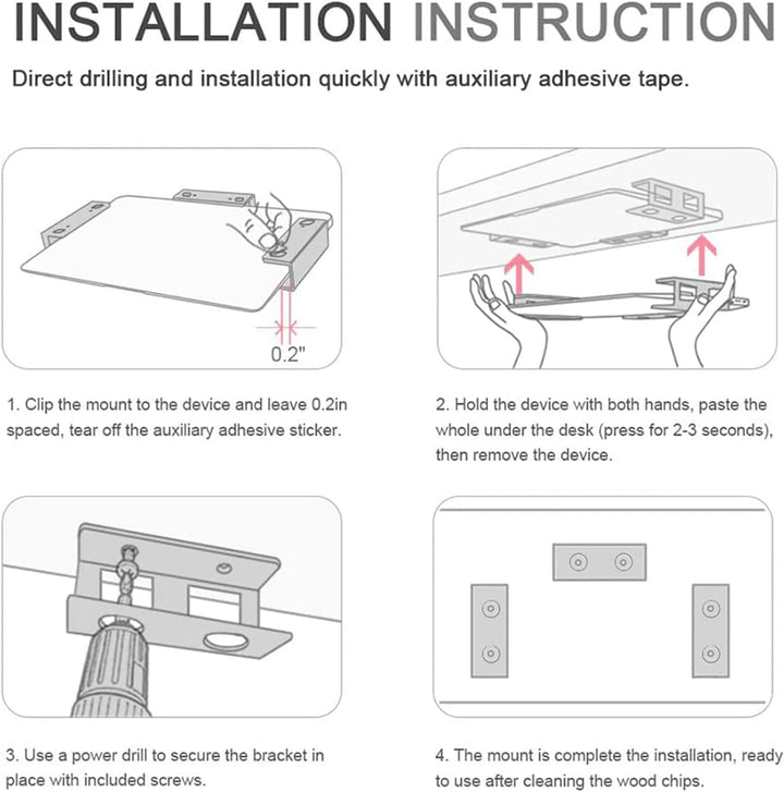 Laptop-Halterung unter dem Schreibtisch, Gerätehalter aus Aluminiumlegierung mit kratzfestem Silikon