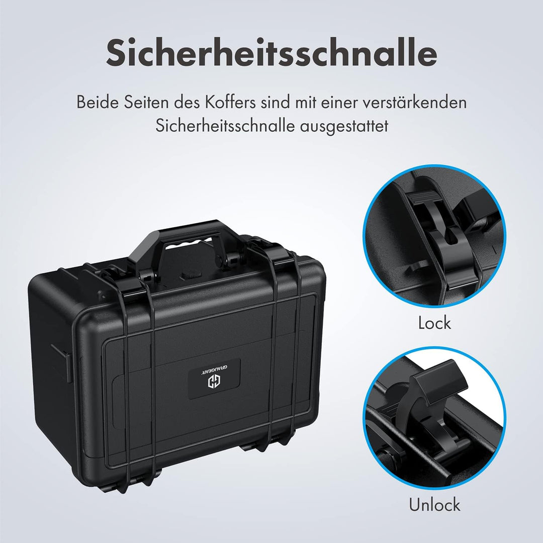 GRAUGEAR | Schutzkoffer für Festplatten | 3,5“ & 2,5“ & M.2 HDD/SSDs | Festplatten-Koffer bis zu 19