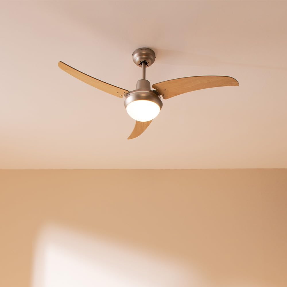 Cecotec Deckenventilator 65 W und 42" mit Licht und Fernbedienung EnergySilence Aero 480. 3 Geschwin