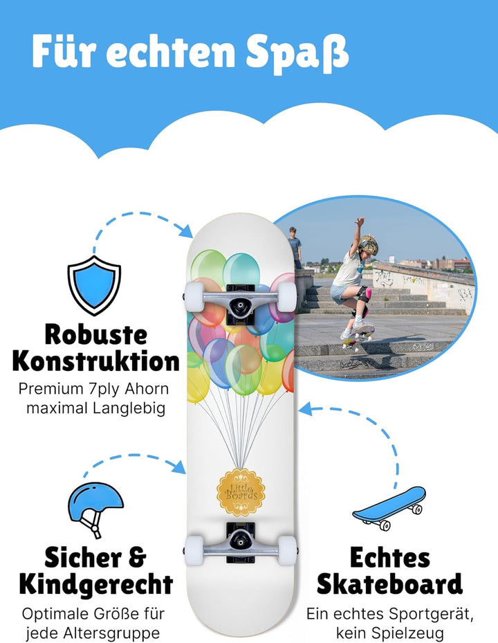 Little Boards Skateboard für Kinder - hochwertiges Komplettboard für Anfänger ab 3 oder 4 Jahren, au