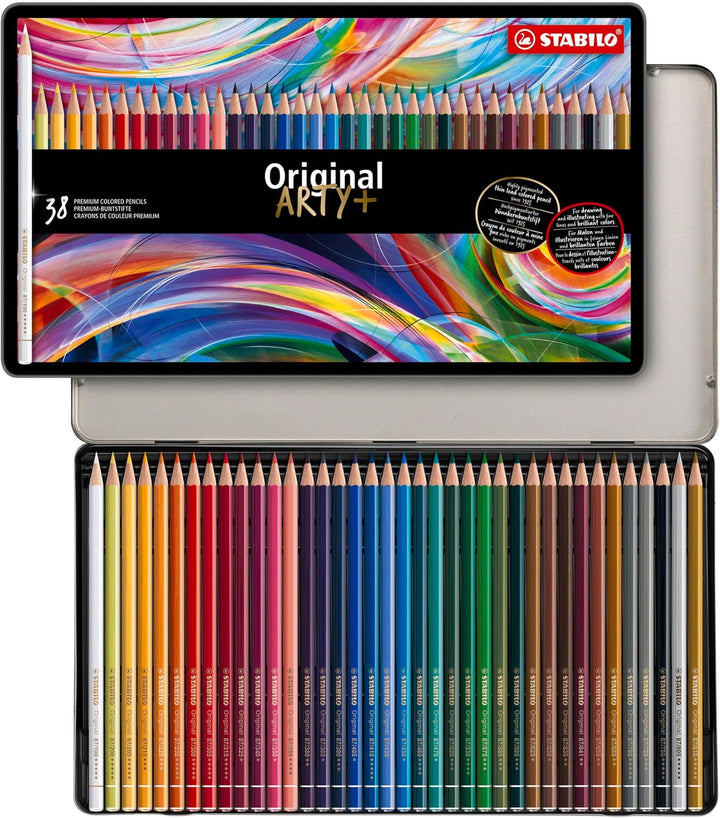 Premium-Buntstift - STABILO Original - ARTY+ - 38er Metalletui - mit 38 verschiedenen Farben, 38er M