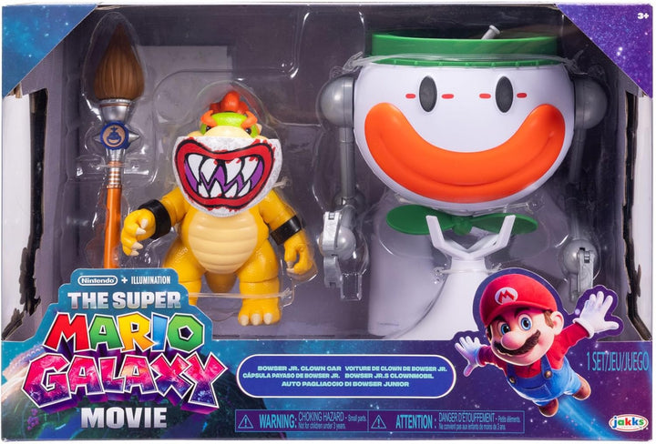 Der Super Mario Galaxy Movie – 13 cm grosse Bowser Jr.-Figur mit Clownauto, Pinsel und Wasser-Enthül