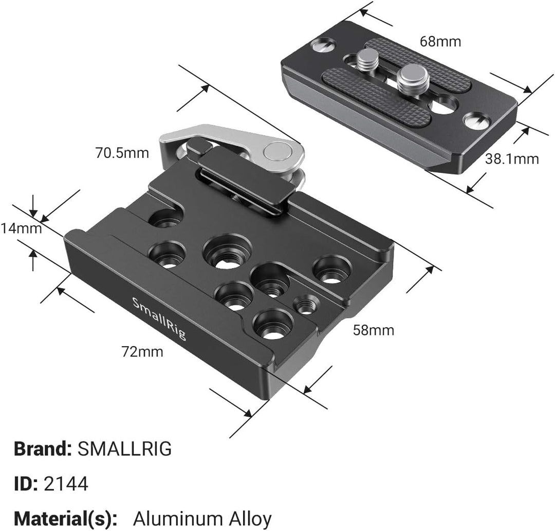 SMALLRIG Quick Release Clamp Und Platte für Arca Swiss Standard - 2144