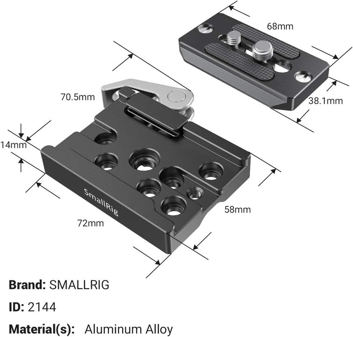 SMALLRIG Quick Release Clamp Und Platte für Arca Swiss Standard - 2144
