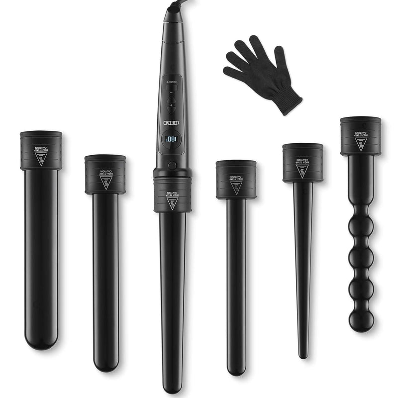 LOETAD Lockenstab Set 6 in 1 Curling Iron Multifunktions Austauschbare Keramikbeschichtung Lockenwic