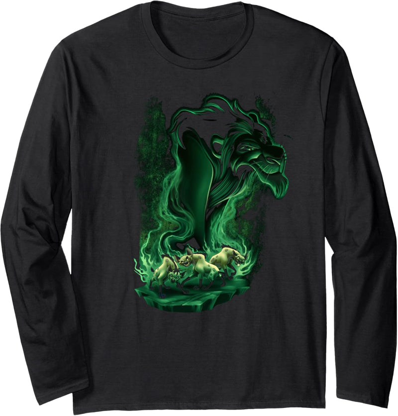 Disney The Lion King Scar Hyenas Green Hue Dark Portrait Langarmshirt