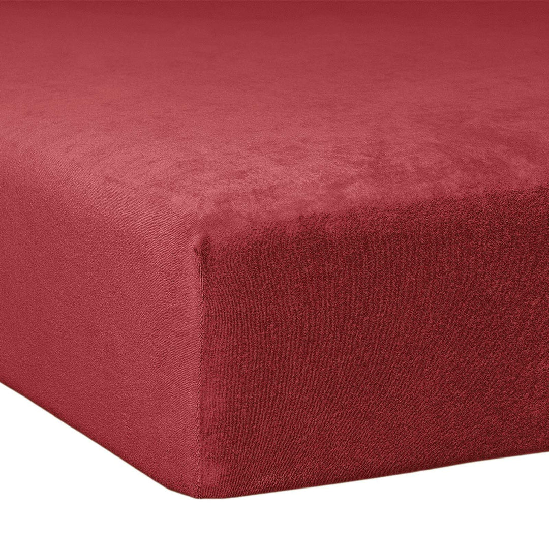 Traumschlaf Flausch Frottee Spannbettlaken Burgund, 90x190 cm - 100x200 cm Burgund 90x190 cm - 100x2