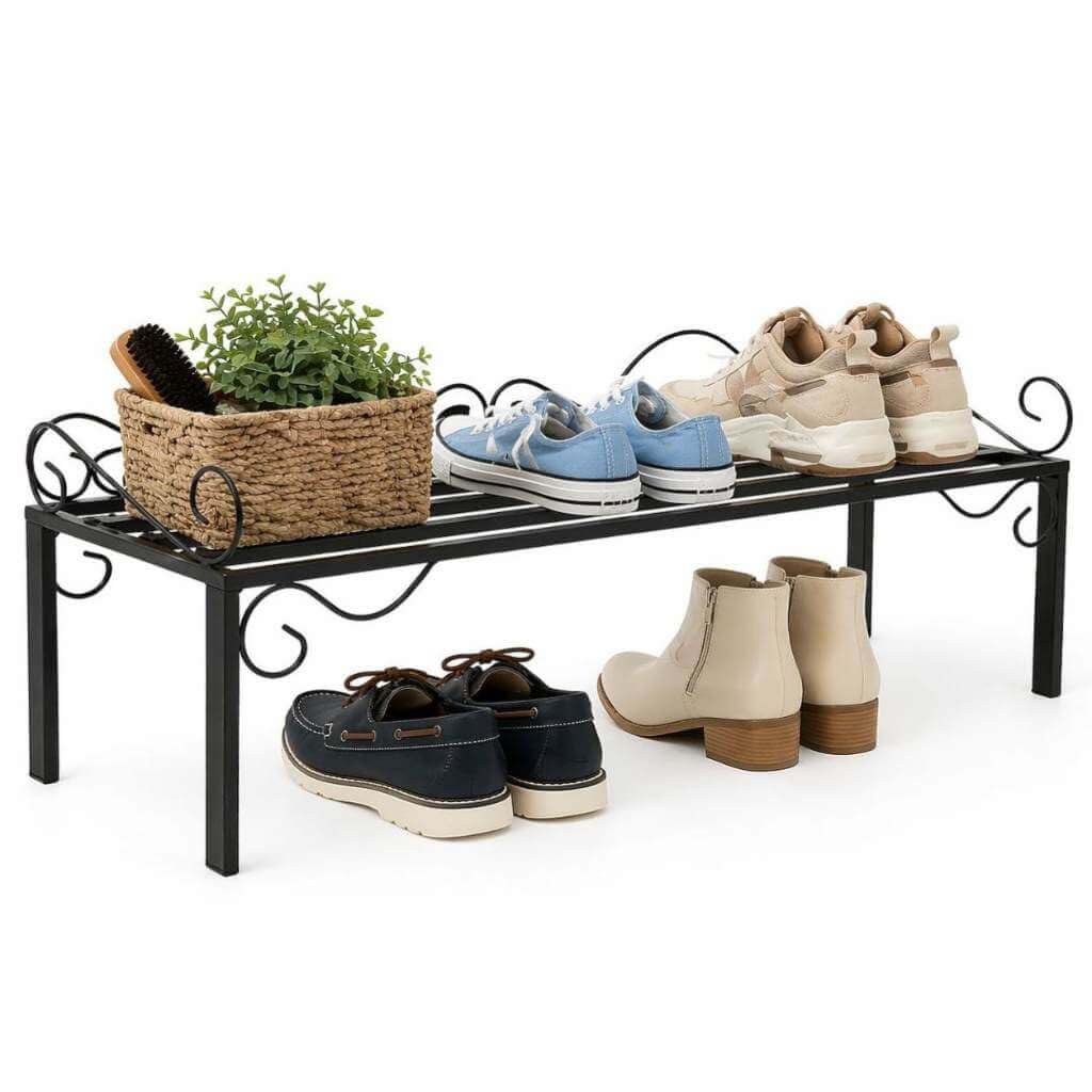 DanDiBo Schuhregal Metall Mi-1 Regal 92cm Schuhschrank Platzsparend 21237 Schuhablage Schmiedeeisen
