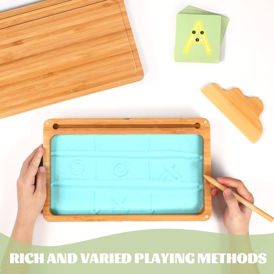 AtMini Montessori sandtablet Training buchstaben und Zeichens pielzeug Holz Sandtisch Lerns für Früh