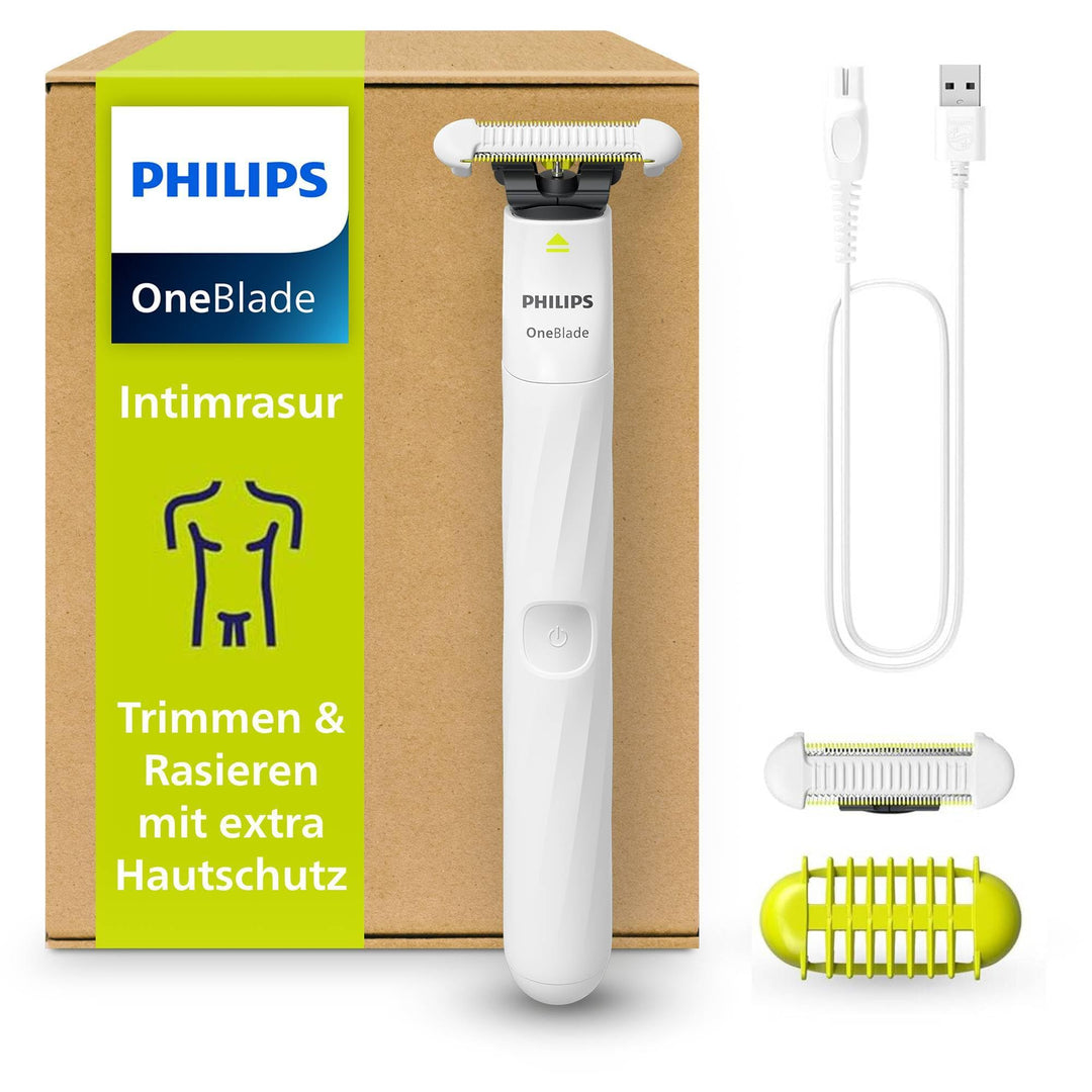 Philips OneBlade Intimate, elektrischer Intimrasierer und Intimtrimmer für Männer und Frauen, mit ex
