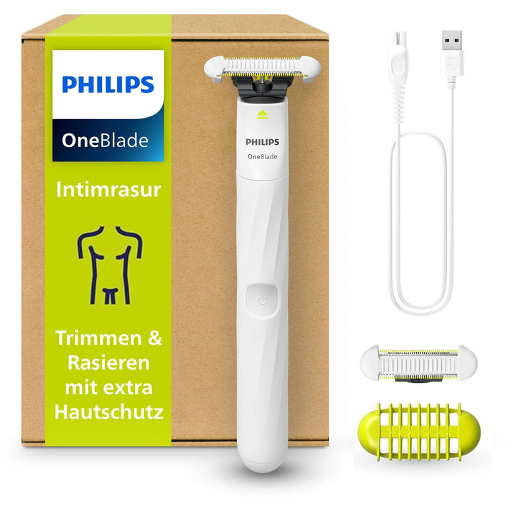 Philips OneBlade Intimate, elektrischer Intimrasierer und Intimtrimmer für Männer und Frauen, mit ex