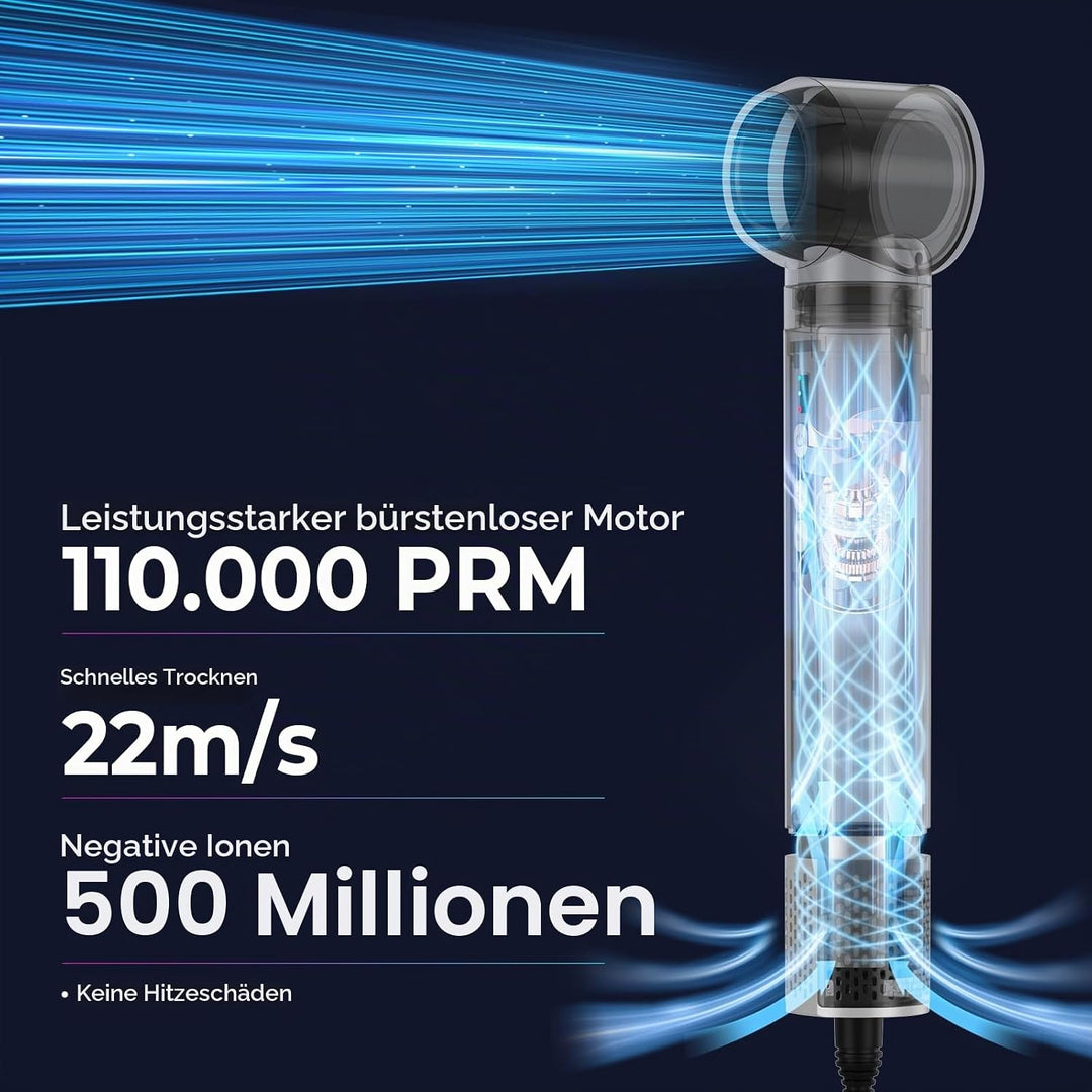 Airstyler 6 in 1,1400w Professioneller Hairstyler, Multifunktionaler Haartrockner, Luft Lockenstab,