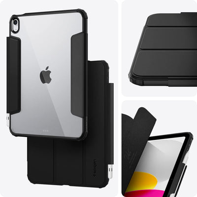 Spigen Ultra Hybrid Pro Hülle Case kompatibel mit iPad 10. Generation 2022 10,9 Zoll -Schwarz